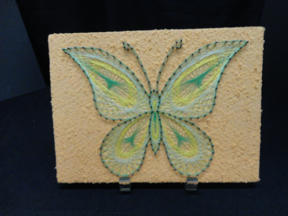 Vintage 7.5" X 10" Butterfly String Art