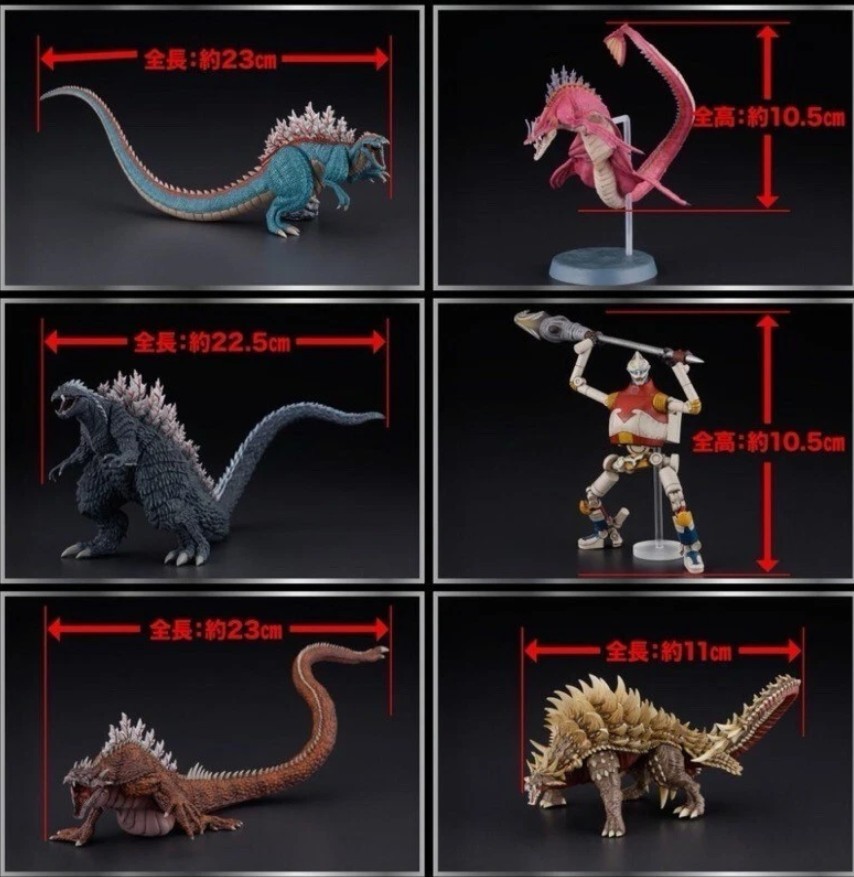 Art Spirits Hyper Modeling Godzilla Singular Point 6 Figures Box "MIB"