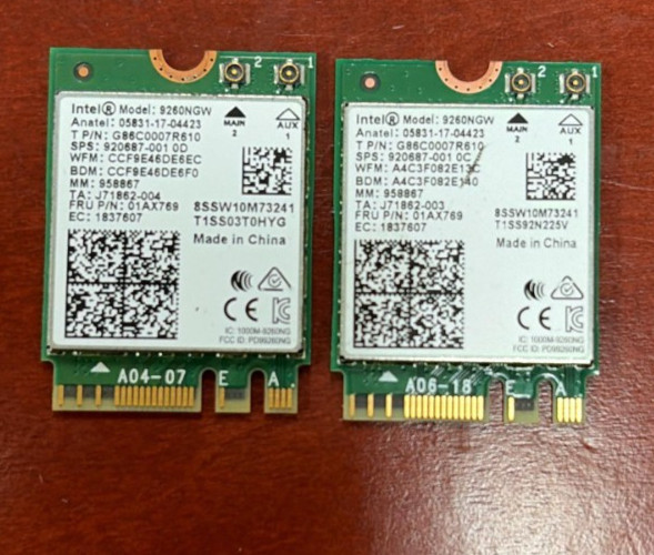 2 PACK !! Intel 9260NGW IEEE 802.11ac Bluetooth 5.0 Wi-Fi / Bluetooth Adapter