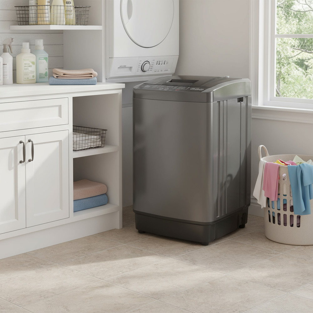 Portable Full Automatic Washing Machine 17.8lbs 10 Programs Built-in Drain Pump