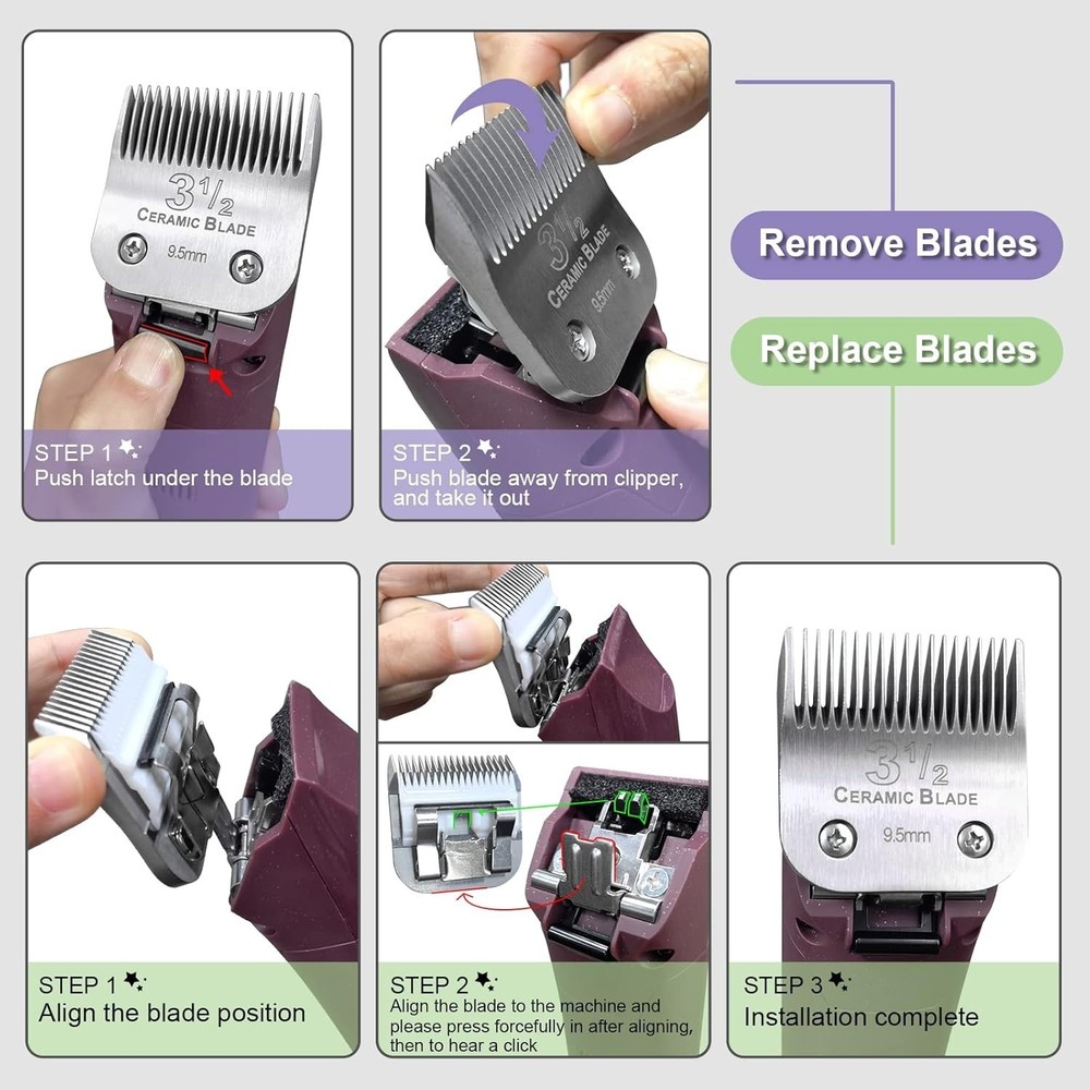 4-Pack Replacement Blades for Andis & Oster Clippers