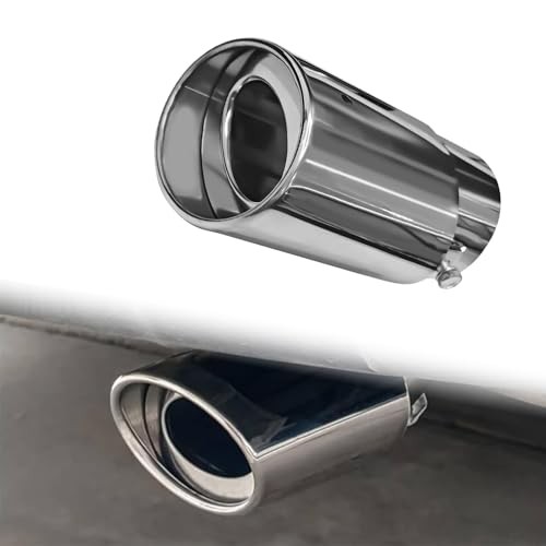 2.5"-3.3" Chrome Exhaust Tips Muffler Tips, Adjustable Straight Pipe Silver