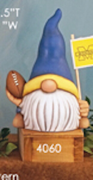 Football Gnome Unpainted Ceramic Bisque