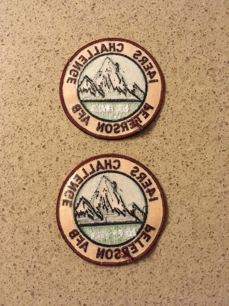 Two Peterson AFB 14ers Challenge Patches ~ AFSPC ~ Air Force Space Command