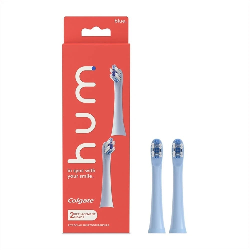 NEW Colgate Hum Toothbrush Replacement Heads, 2 Pack, Blue