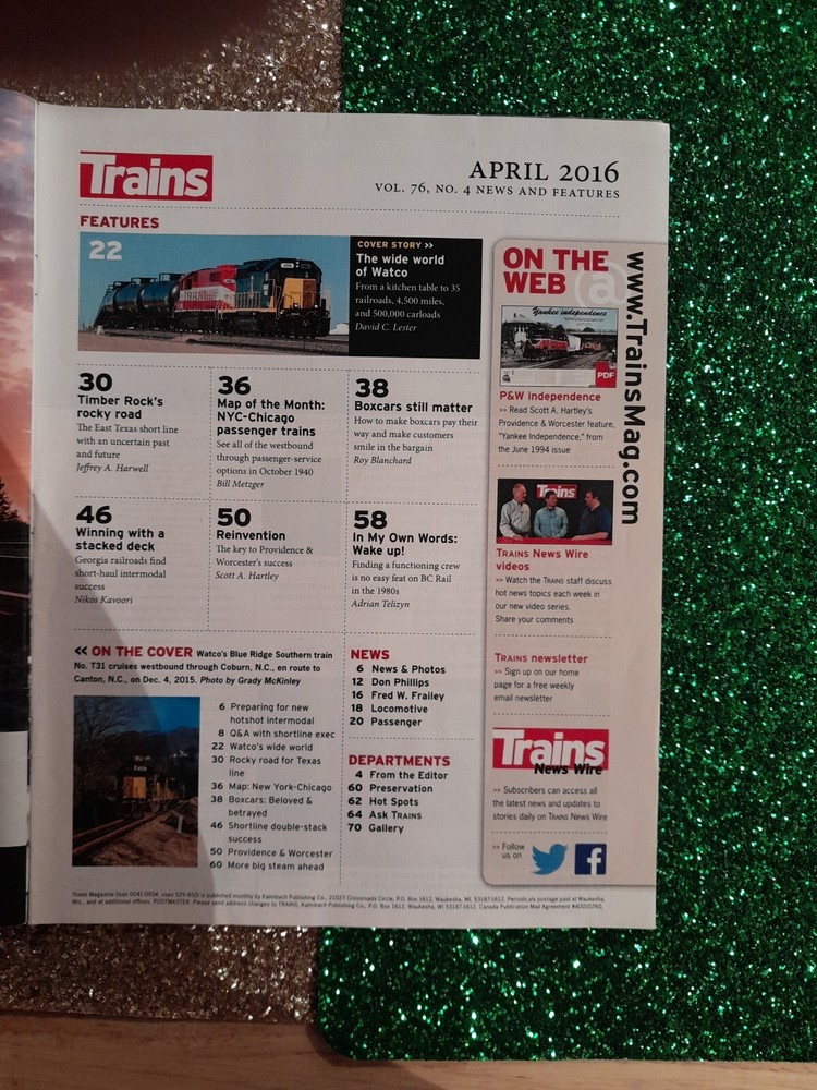 Trains Magazine Lot 7 Issues