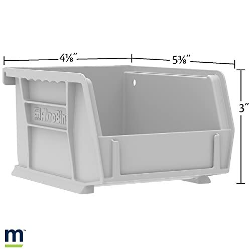 Plastic Storage Bins Hanging Stacking Containers, 5"/4"/3" - 6 Pack