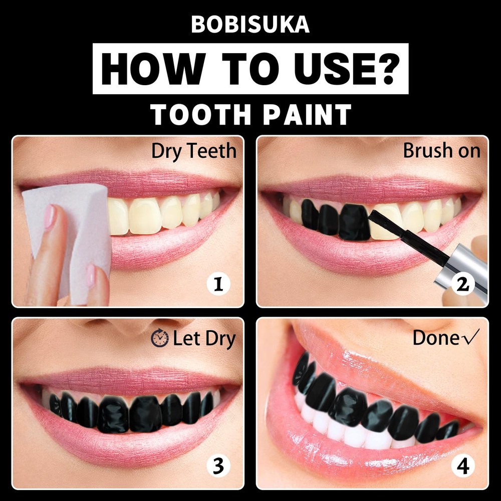 Black Tooth Paint, Professional Black Out Teeth Makeup Solution - Safe, Quick...
