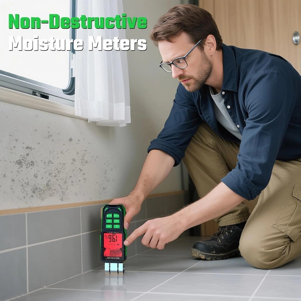 Pinless Digital Moisture Meter for Home and Professional Use with LCD Display