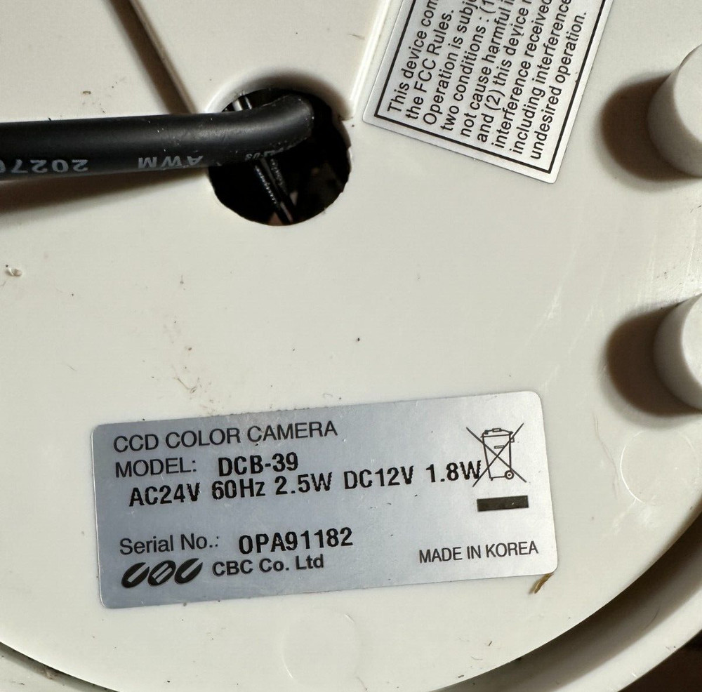 CBC CCD Color Camera DCB-39 Clear Dome Security Camera