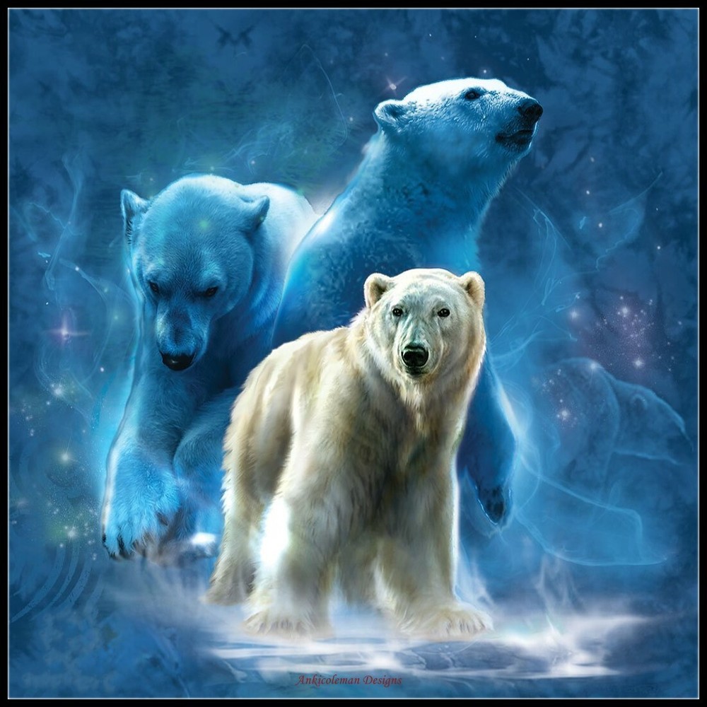 Polar Collage - DIY Chart Counted Cross Stitch Patterns Needlework DMC Color