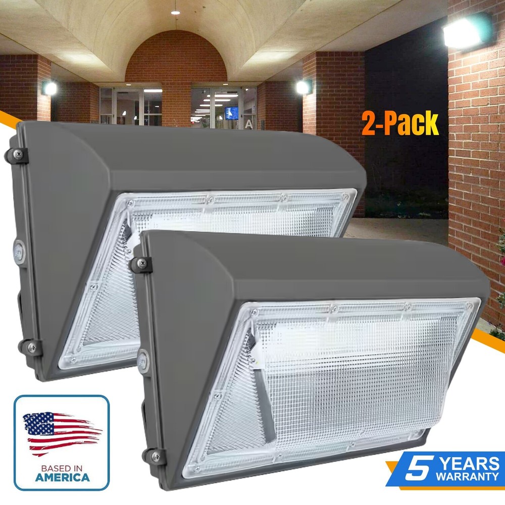 2PACK Led Wall Pack Light 125W Commercial Industrial Outdoor Security Yard Light
