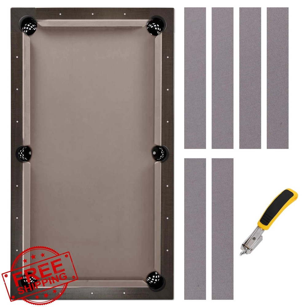 Pool Table Felt Cloth Billiard Replacement Kit with Strips Staple Remover