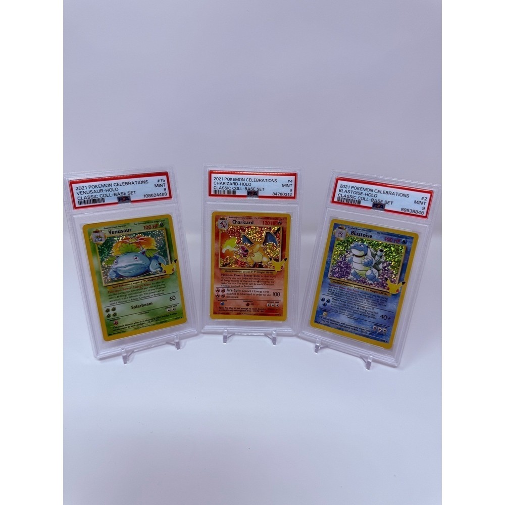 PSA 9 Mint Pokemon Celebrations Charizard Blastoise Venusaur Big 3 Set Bundle