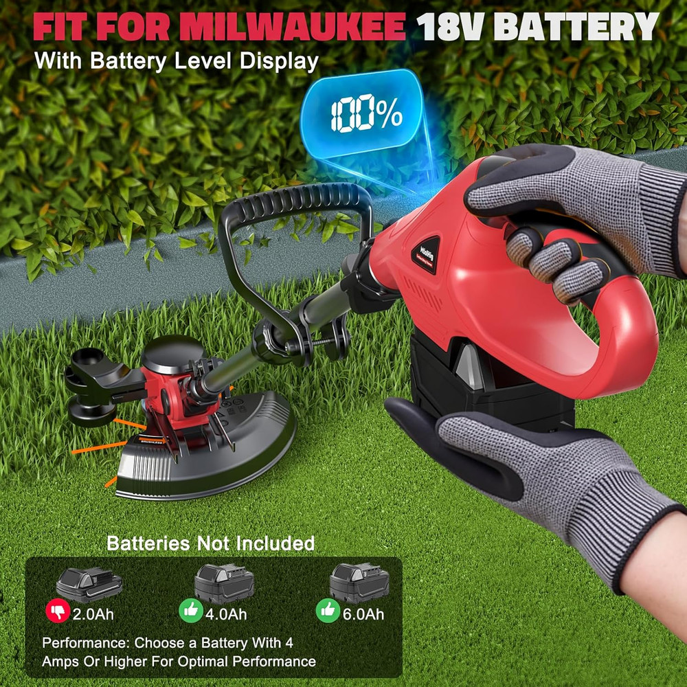 Cordless String Trimmer Compatible with Milwaukee 18V (Tool Only), Weed Eater wi