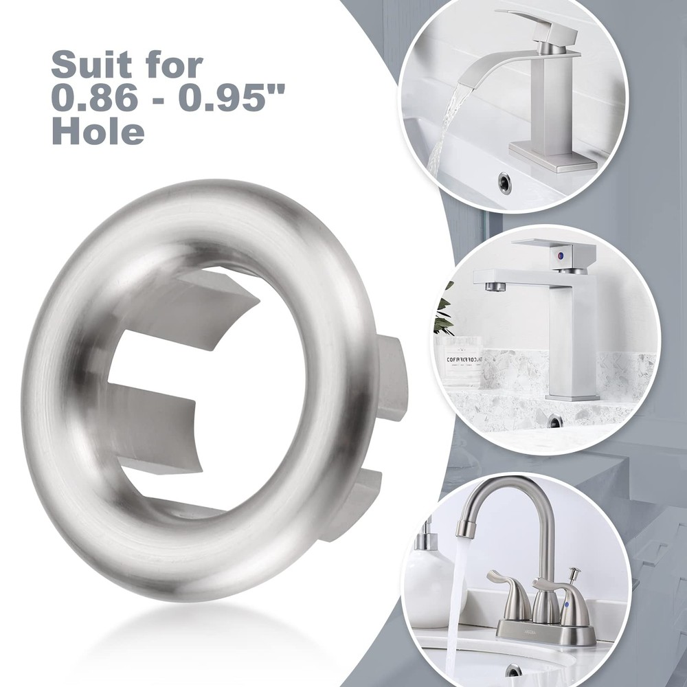Sink Overflow Ring Brushed Nickel: ARCORA 2 Pack Nickel-2