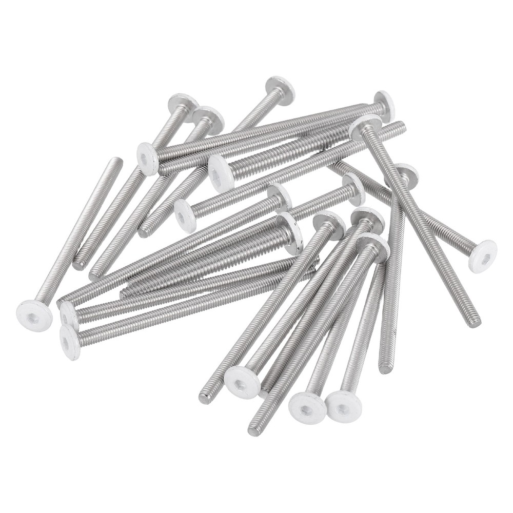 20 Pcs M3-0.5 x 50mm Button Head Hex Socket Head Screws, White
