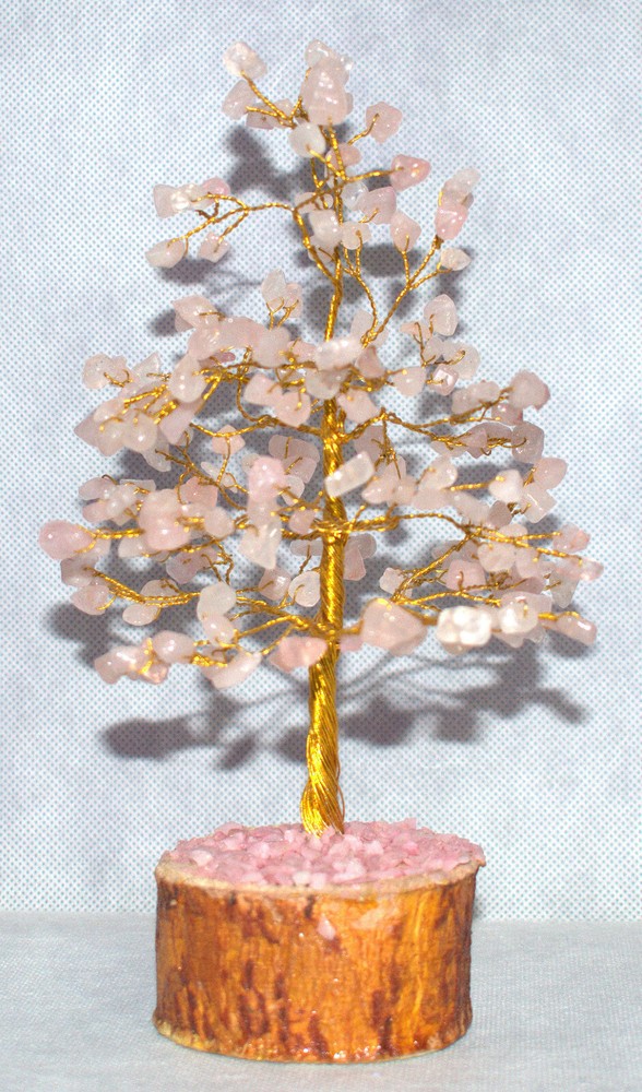 Beautiful Rose Quartz Gem Tree w/200 Gemstones