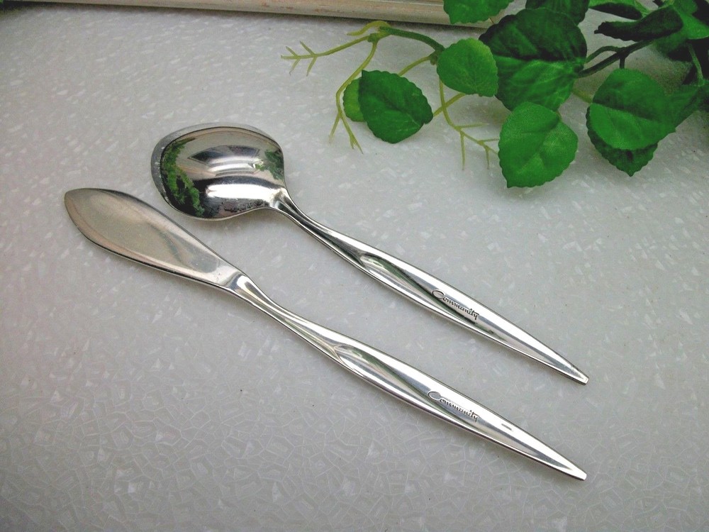 Oneida Community Silver FLIGHT Silverplate Master Butter Knife & Sugar Spoon
