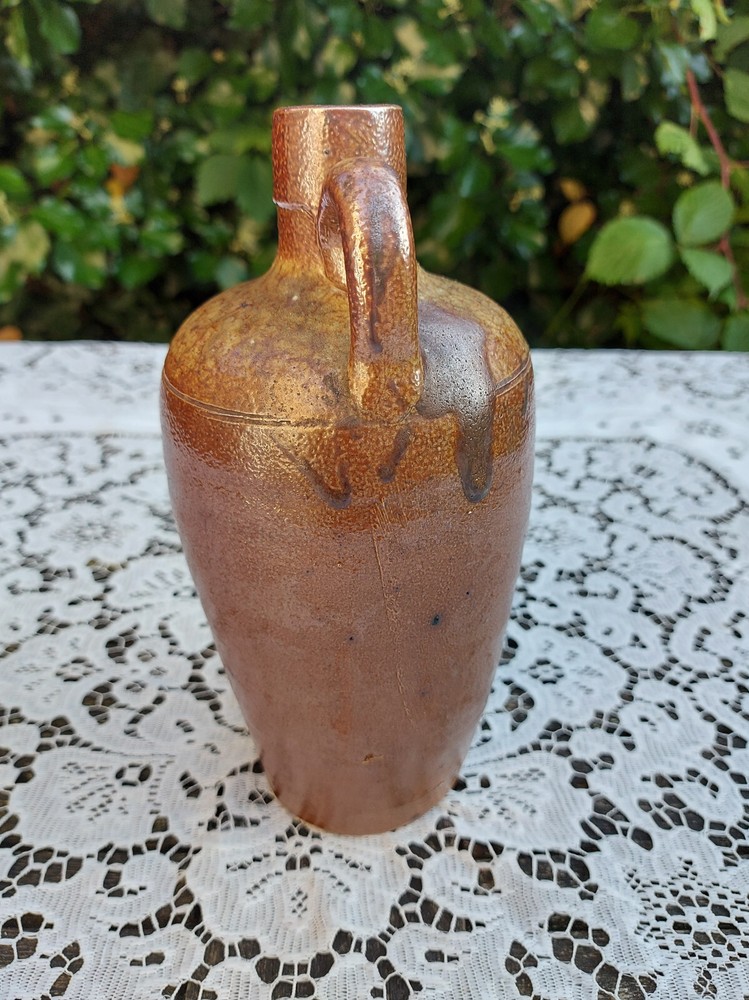 Vintage Earthenware Flagon Bottle Jug Country Kitchen Display Rustic
