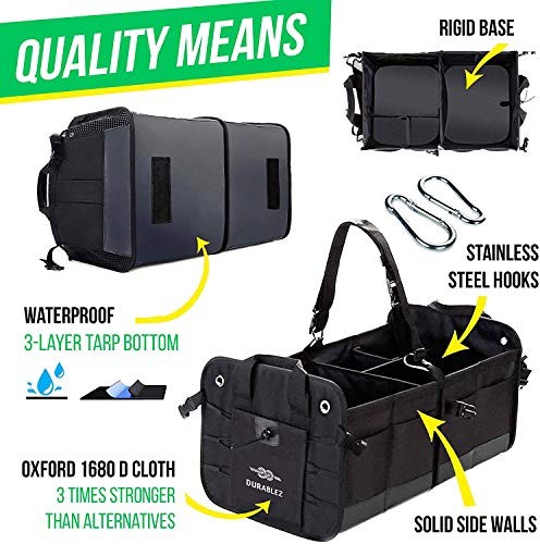 4 Compartment Separable Collapsible Car Trunk Storage 4-section XXL black