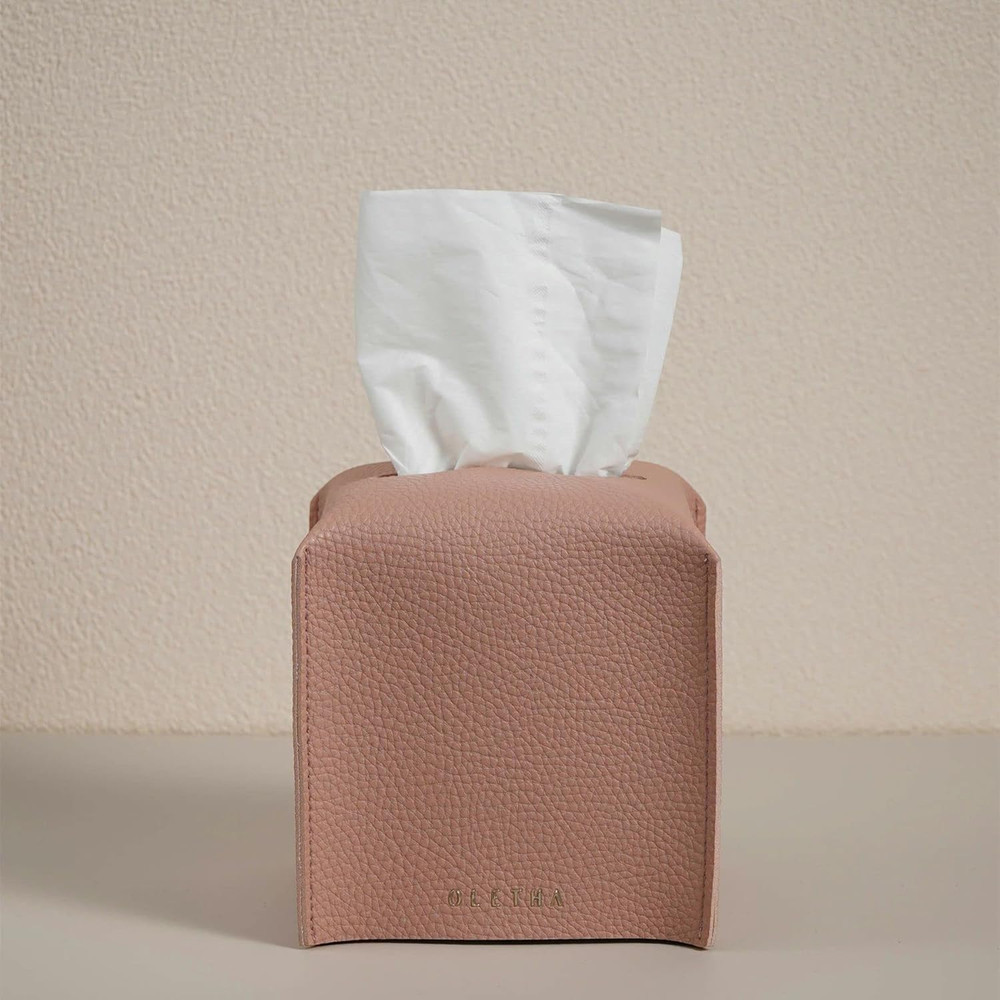 Aesthetic Square Tissue Box Cover Tissues Cube Box Holder 1 Pink