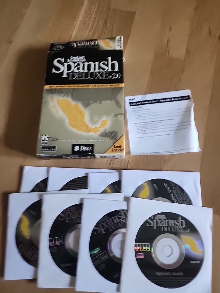 Spanish Deluxe v2.0 Instant Immersion PC 8 CD Rom by Topics