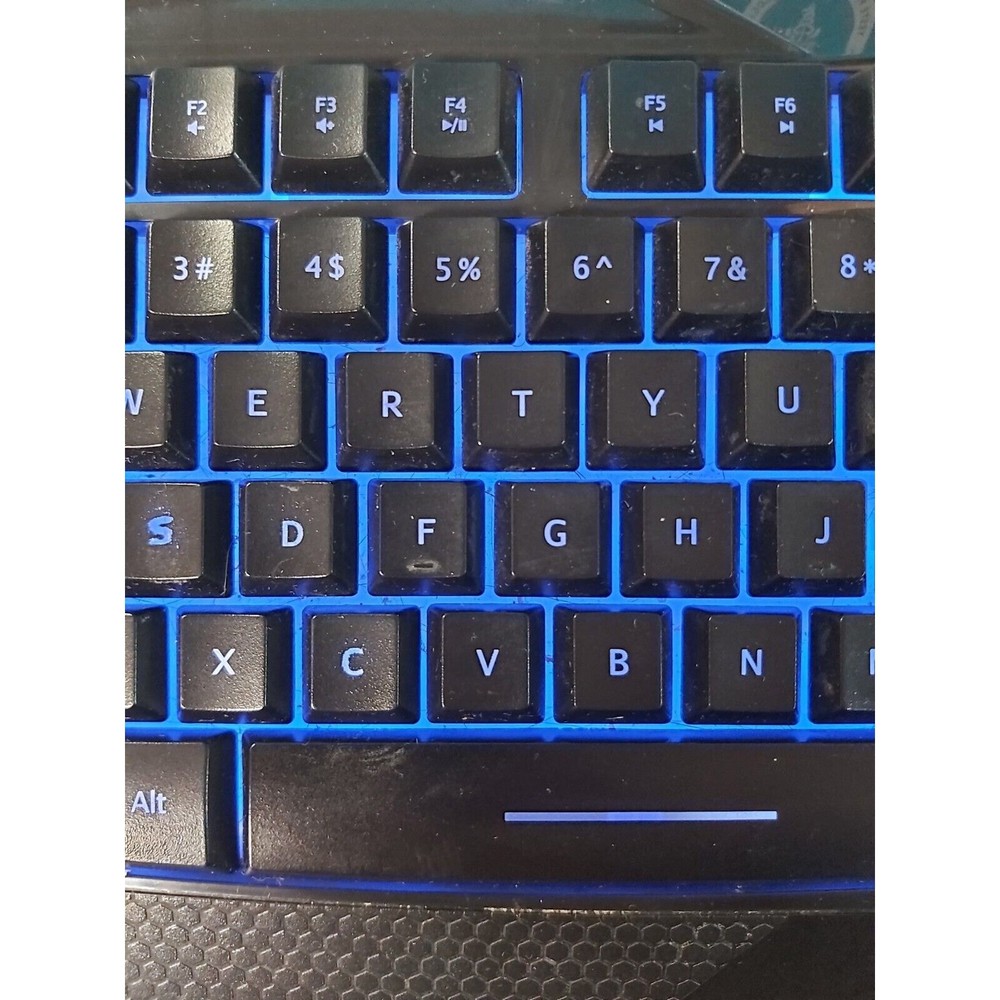 AULA Backlit Gaming Keyboard Adjustable Lights Purple Red Blue USB Wired