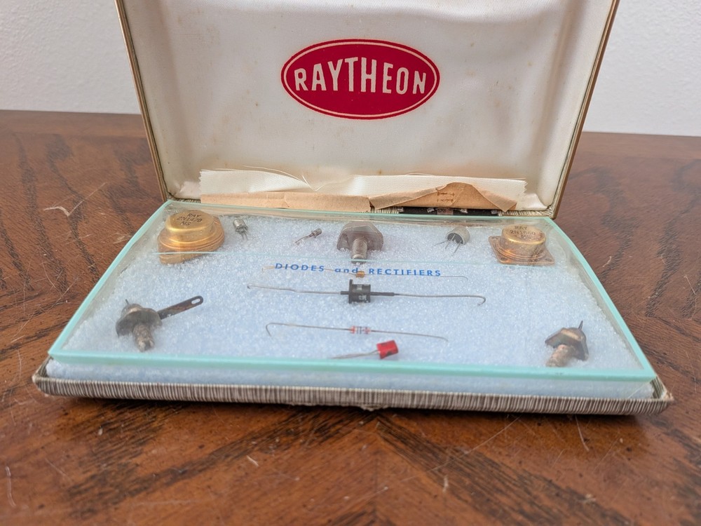Raytheon Computer Salesman Display Box Transistor Diodes Rectifiers