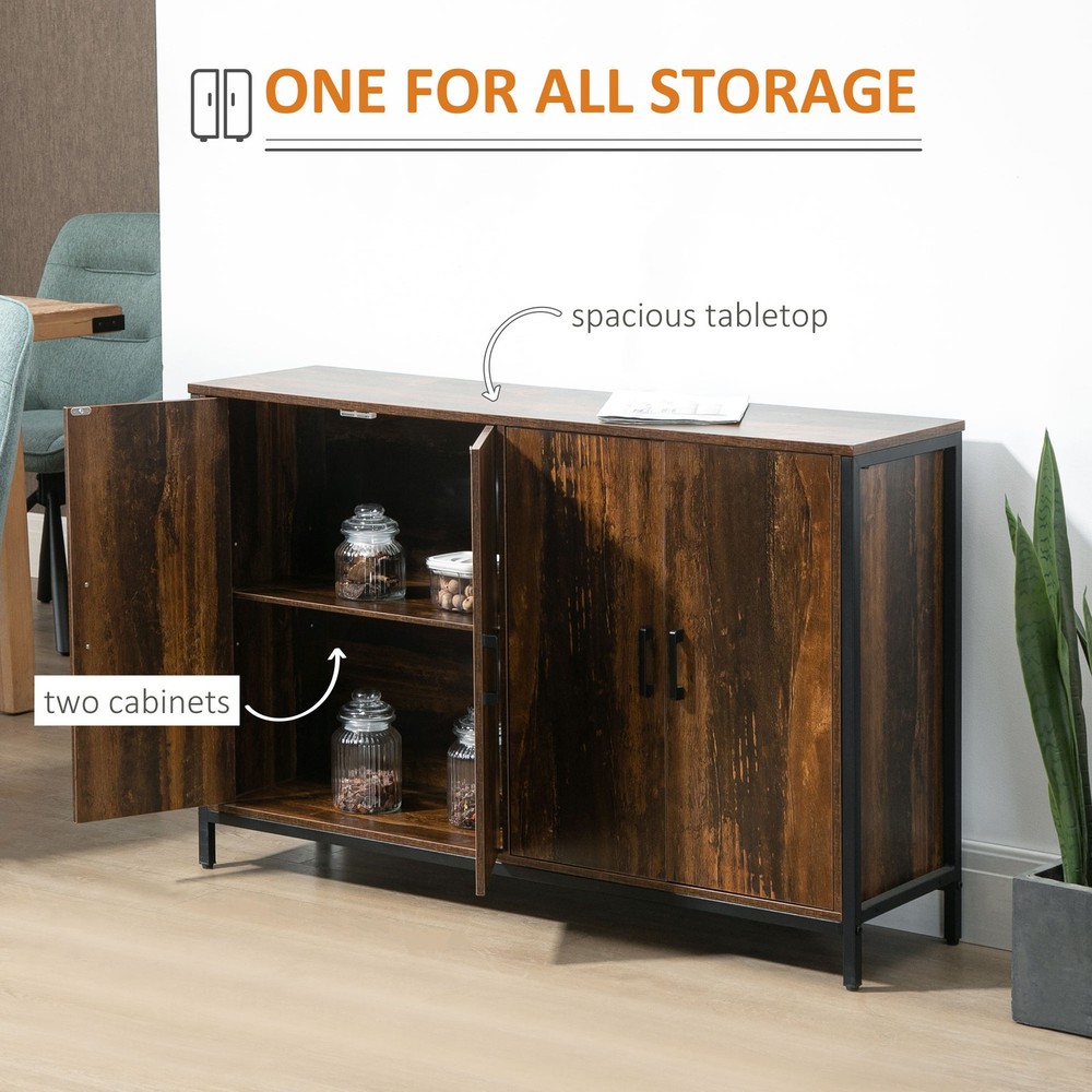 Industrial Sideboard Buffet Cabinet with Doors, Kitchen Cabinet