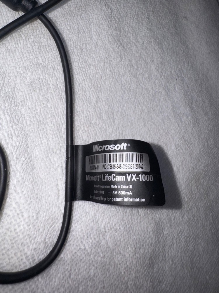 Microsoft Webcam LifeCam VS-1000 Model 1080 Black USB Attached
