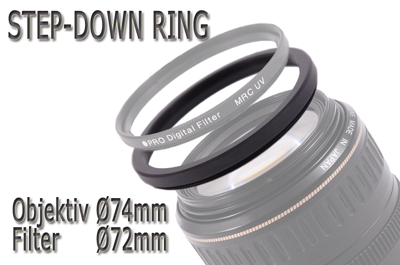 Filter Adapter 74-72mm Adapter Ring Step Down Ring 74mm - 72mm