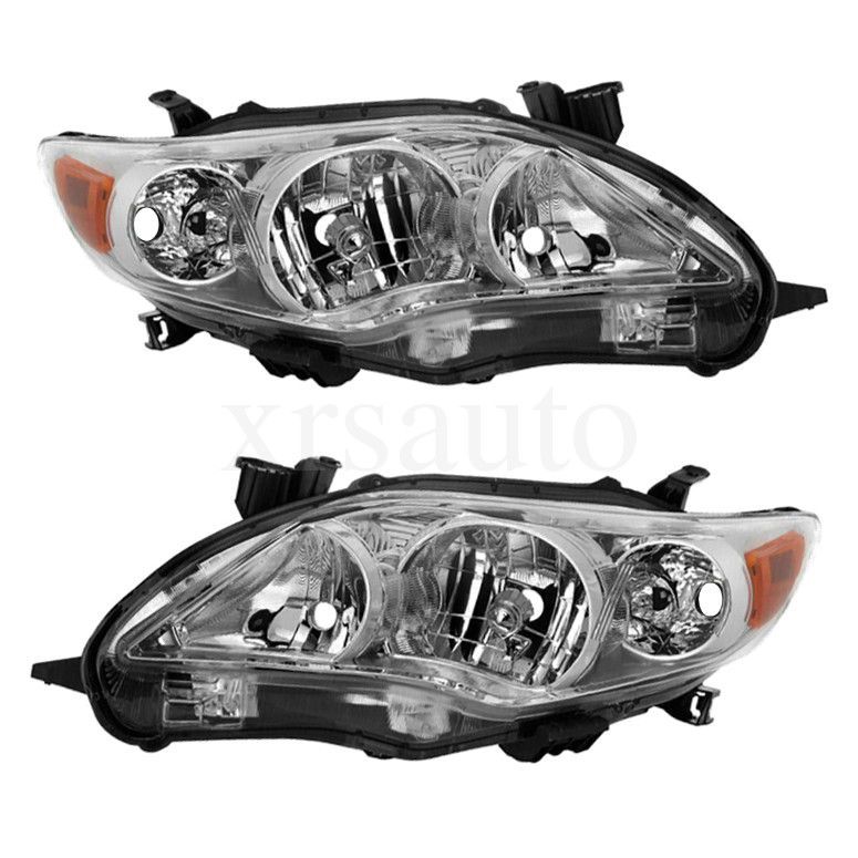 Left & Right Headlights For 2011 2012 2013 Toyota Corolla Headlamps Replacement