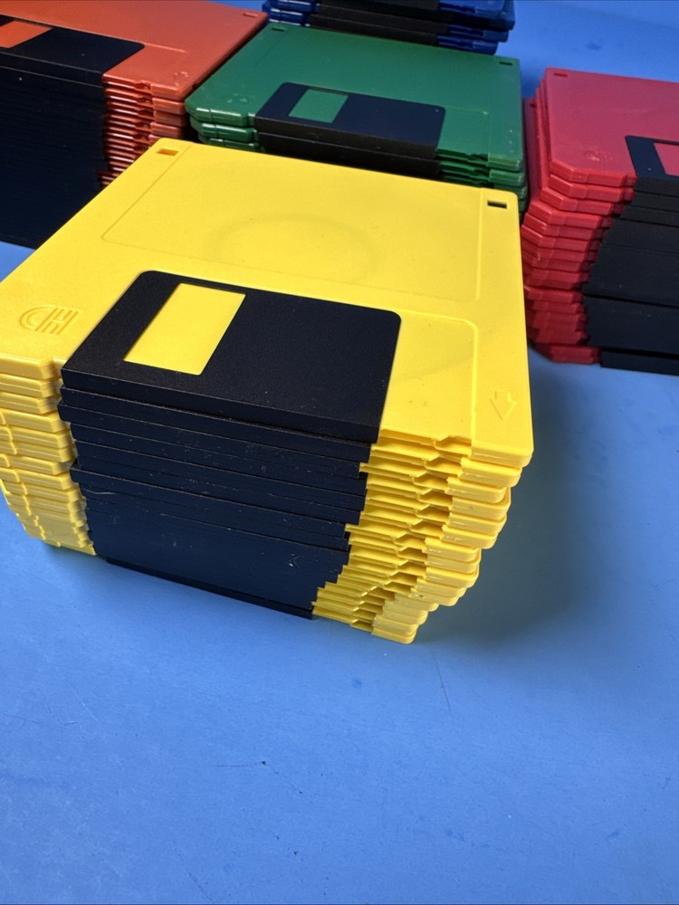 92 Hypermedia 3.5" Colored Floppy Diskettes MF-2HD High Density - Partial Box