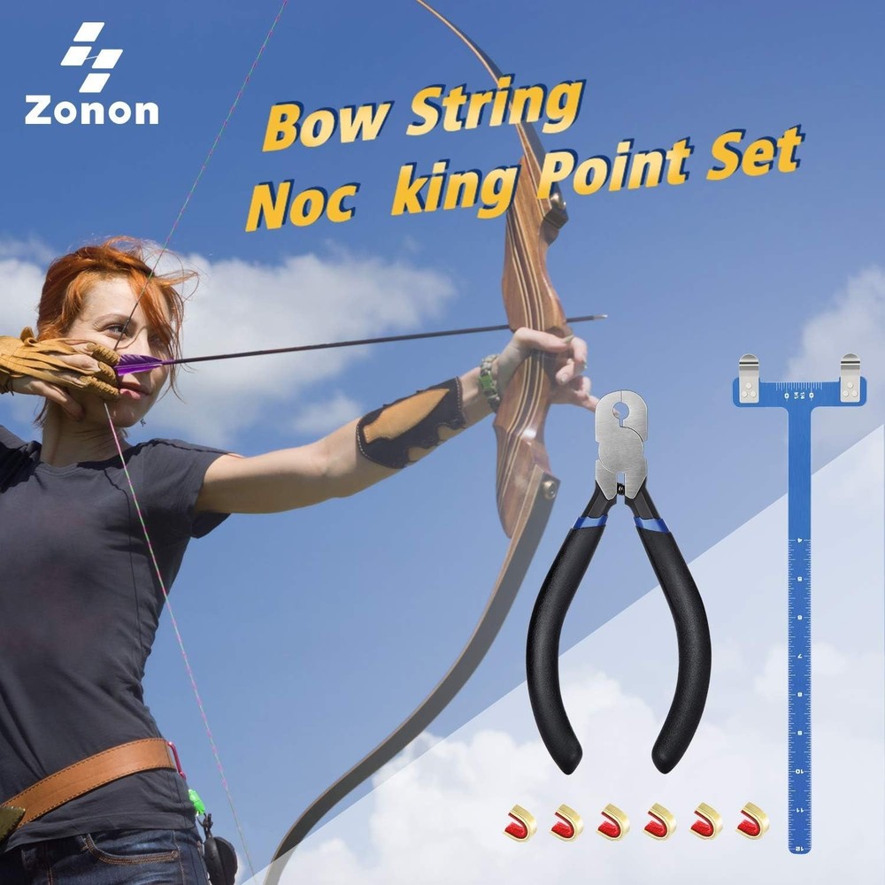 Bow String Nocking Points Pliers Strings Knock Set T Shape Bow Square Ruler N...