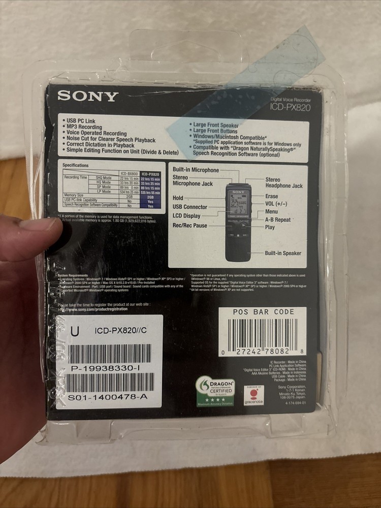 Digital Voice Recorder ICD-PX820 WORKS!