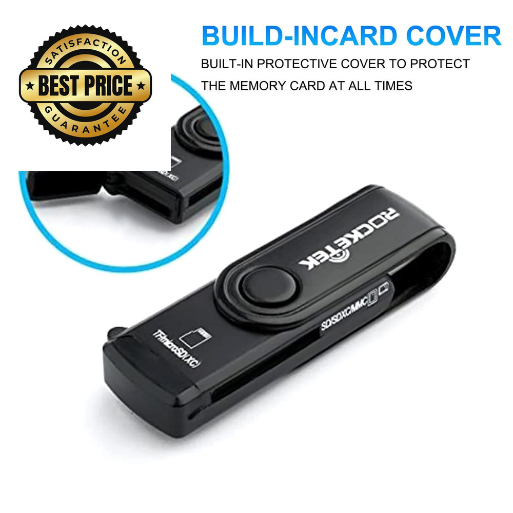 USB 3.0 SD Card Reader, Rocketek 2 Slots Memory Reader card reader