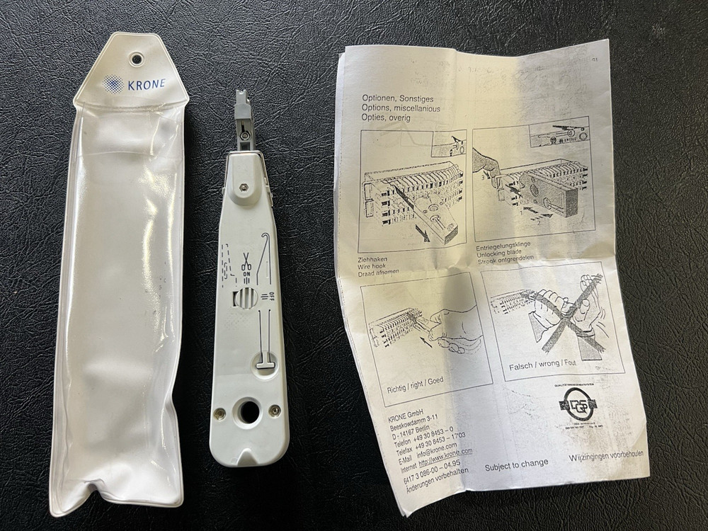 KRONE LSA-PLUS PUNCH DOWN TOOL with SENSOR WITH INSTRUCTIONS+CARRY POUCH