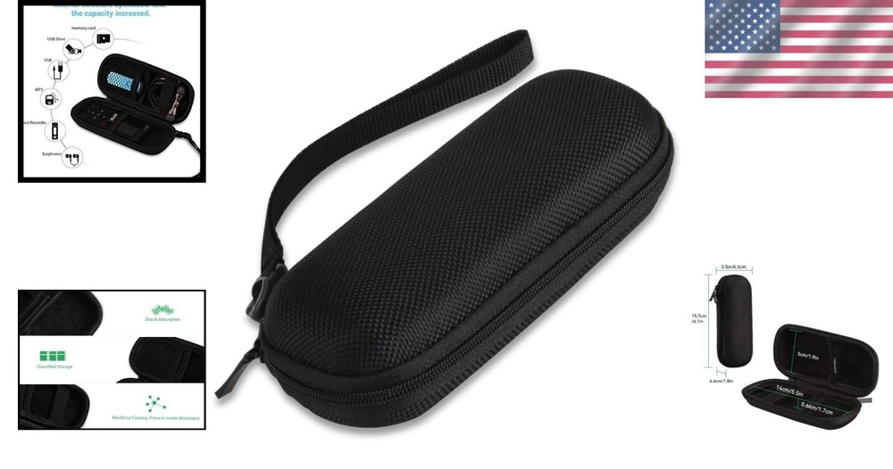 Portable Black Hard Case for Digital Recorders & Accessories - Scratch-Resistant