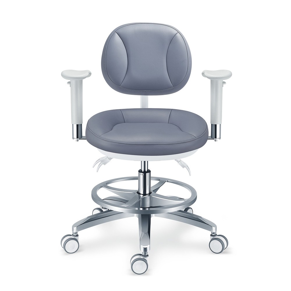 Dental Microscope Doctor's Chair with Armrest Ergonomic Dentist Stool Microfiber