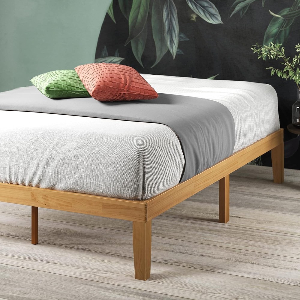Moiz Wood Platform Bed Frame / Wood Slat Support / No Box Spring Needed / Easy