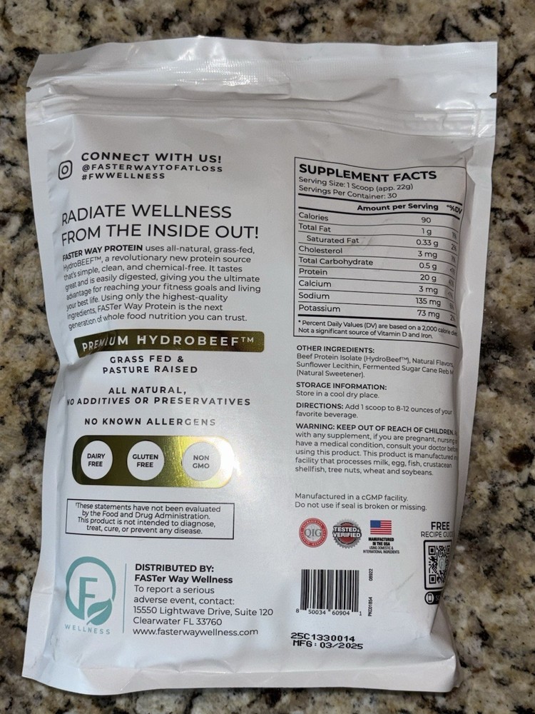 Faster Way Protein Vanilla 30 Servings