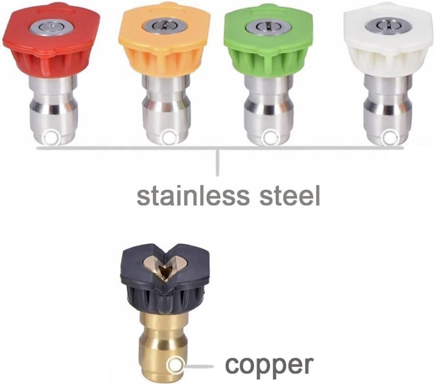 High-Performance Pressure Washer Nozzle Set with Adjustable Jet Angles - 5 Tips