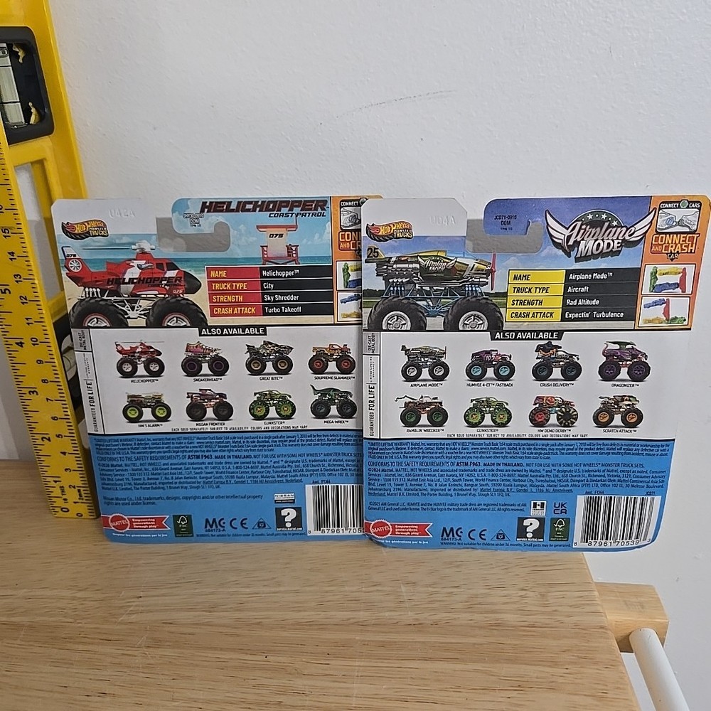 Hot Wheels 2026 MONSTER TRUCKS HELICHOPPER Chopper & AIRPLANE Mode Bundle Set