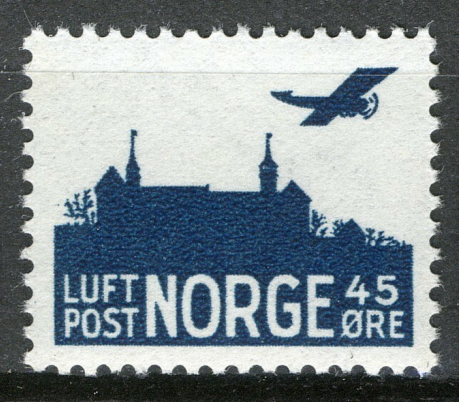 Norway 1937, NK 212 45ø Airmail, clear WM, VF MNH