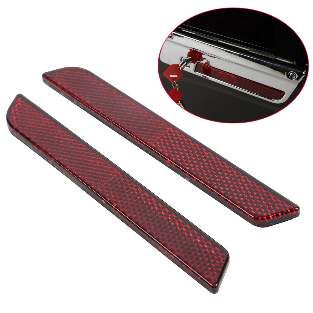 Saddlebag Latch Visibility Red Reflectors For Harley Touring Electra Glide 94-13
