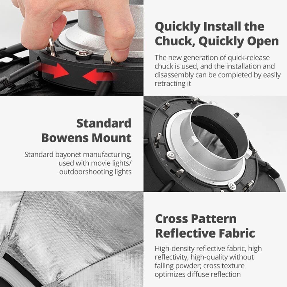 US TRIOPO K2-65 65cm/25.6'' Quickly Release Bowens Mount Flash Octagon Softbox