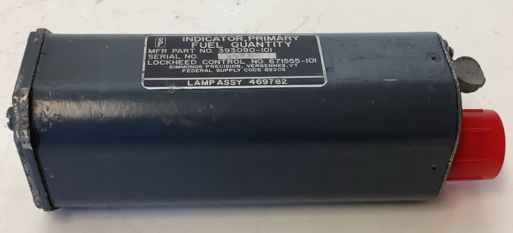 Simmonds Precision Primary Fuel Quantity Indicator Gauge 393090-101
