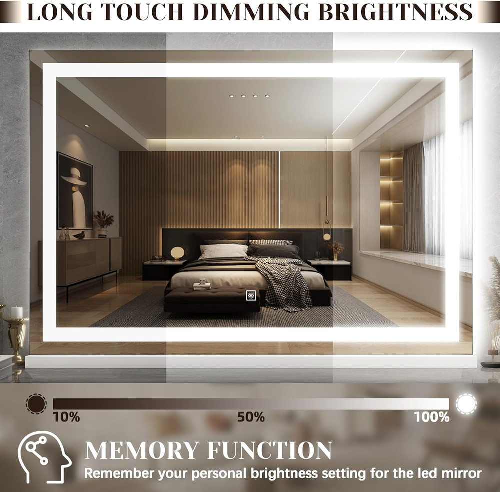 31" LED Lighted Vanity Mirror with Dimming & 10X Magnification