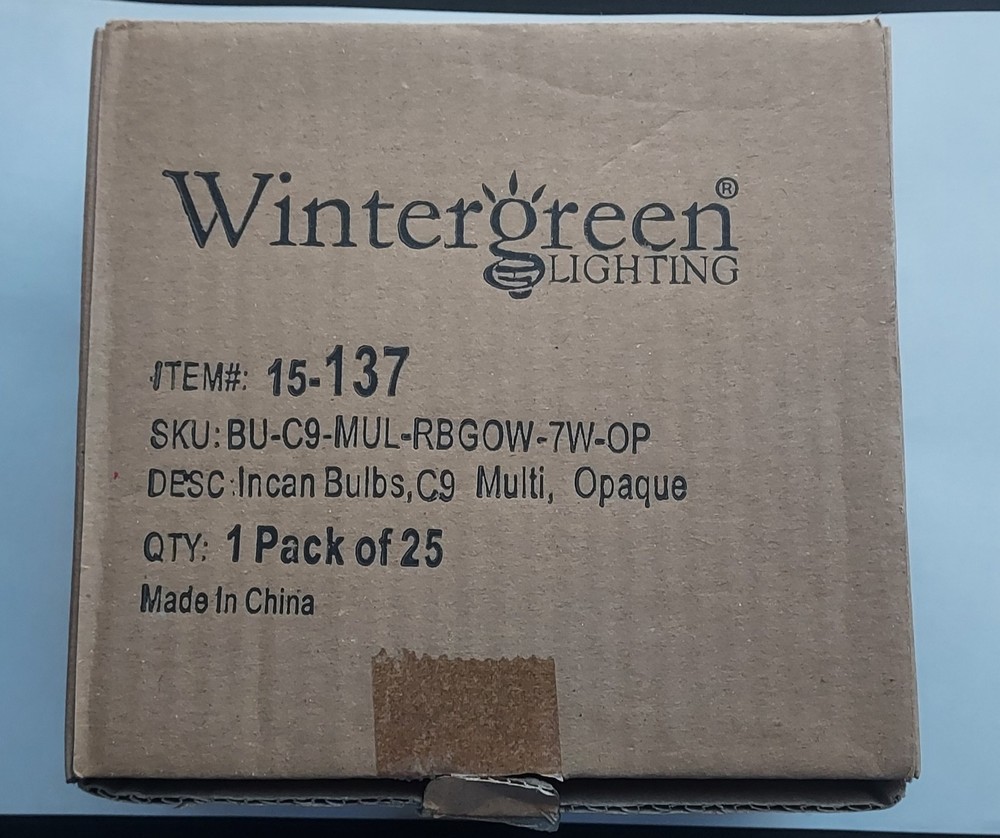 25 C9 Multicolor Incandescent Christmas Light Bulbs